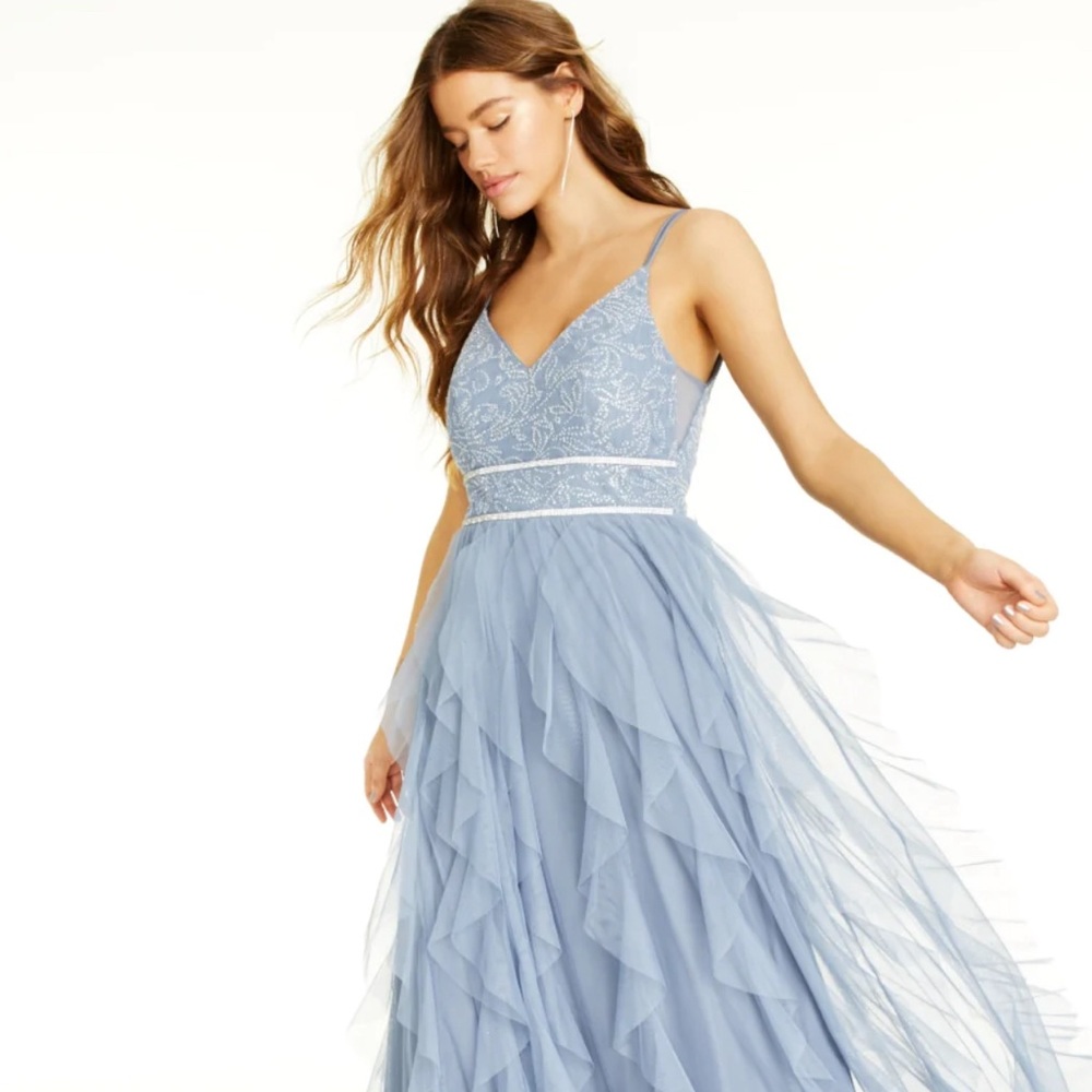 Dillards Lavendar/ baby blue prom dress flowy